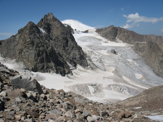 вид с перевала на Ледник Мкяра Западный